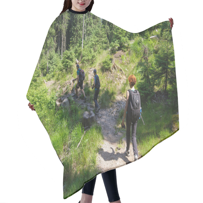 Personality  Hikers Walking On A Mountain Trail Hair Cutting Cape