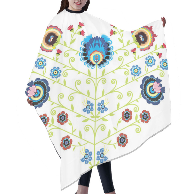 Personality  Polish Folk Floral Pattern In Heart Shape Hair Cutting Cape