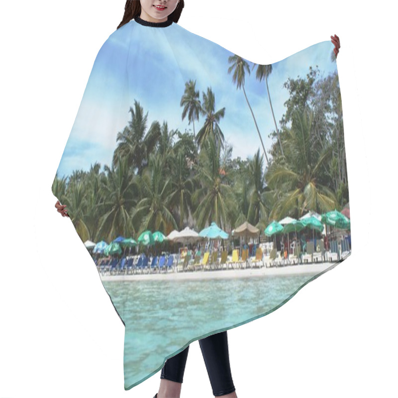 Personality  Relax Beach In Carribean Sea, Dominicana Hair Cutting Cape