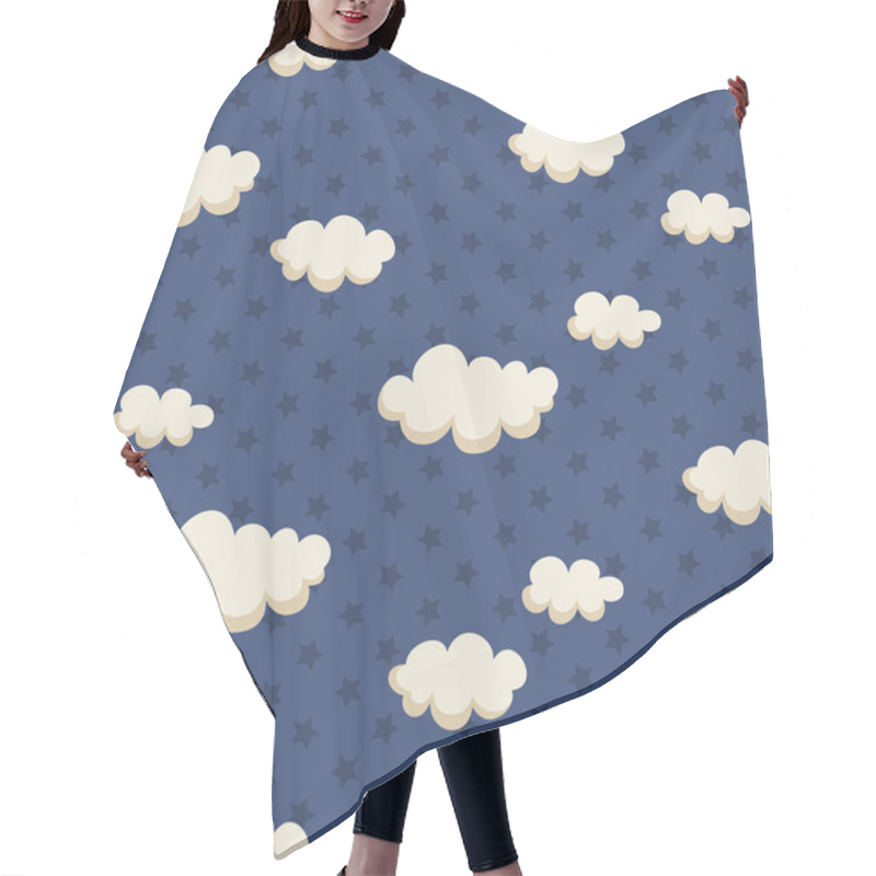 Personality  Seamless Pattern With Clouds And Stars Hair Cutting Cape