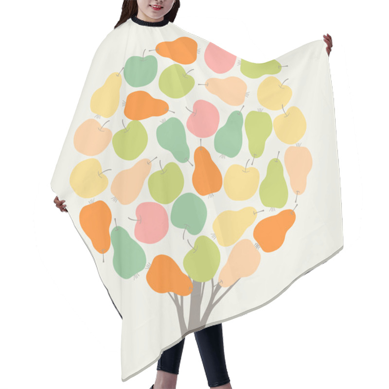 Personality  Abstract Fruity Tree Made Of Apples And Pears Hair Cutting Cape