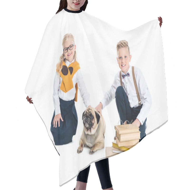 Personality  Children Stroking Dog Hair Cutting Cape