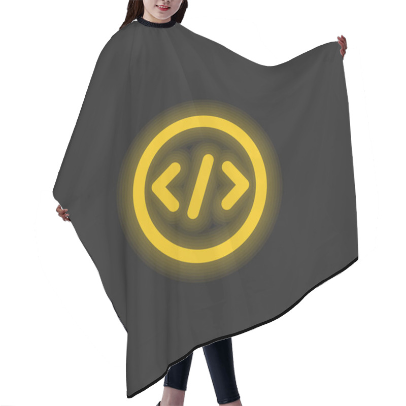 Personality  Bracket Yellow Glowing Neon Icon Hair Cutting Cape