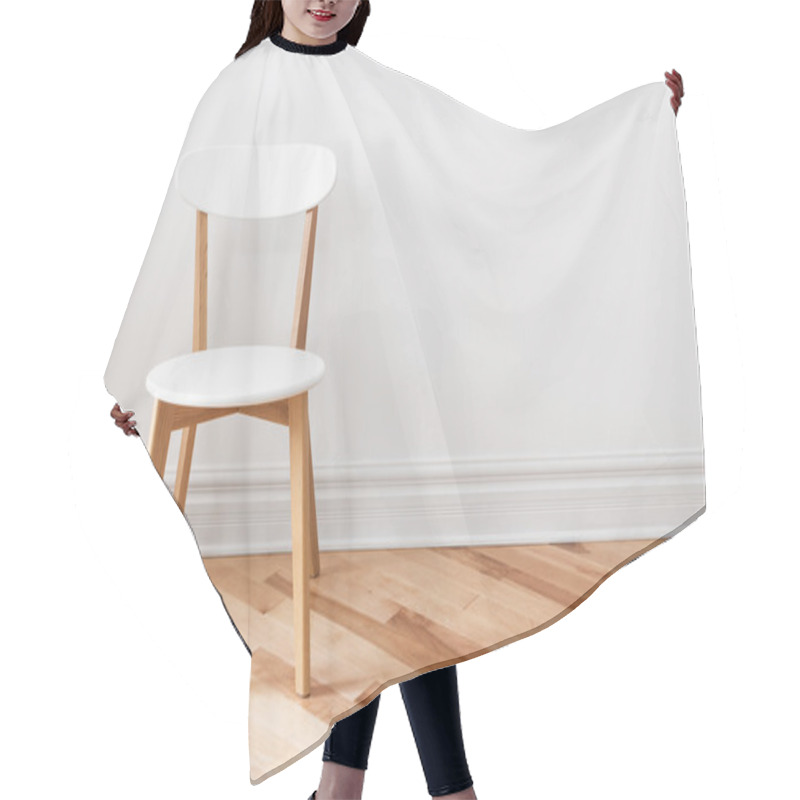 Personality  White Chair In An Empty Room Hair Cutting Cape