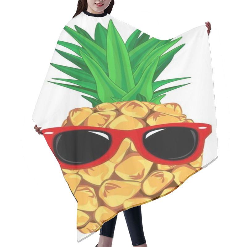 Personality  Cute Pineapple And Red Sunglasses Hair Cutting Cape