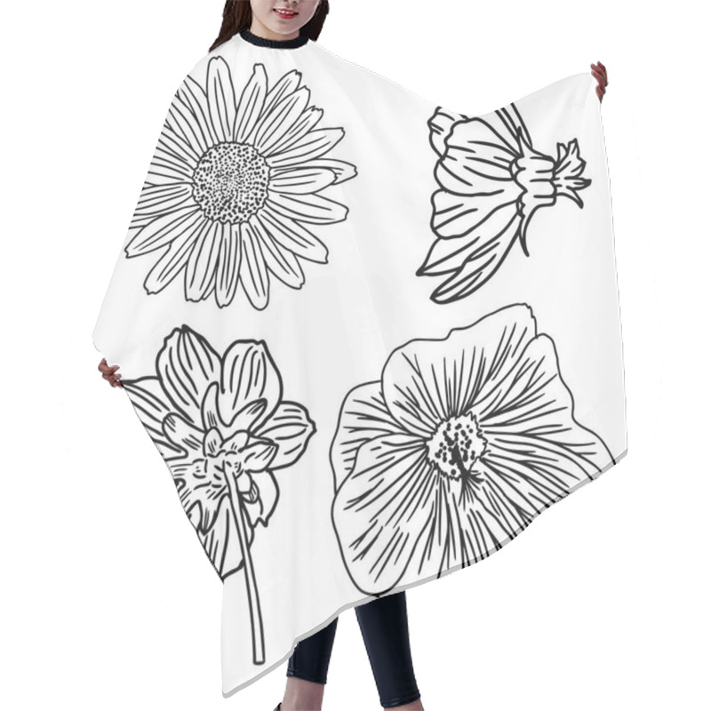 Personality  Set Of Flower Bouquets Hair Cutting Cape