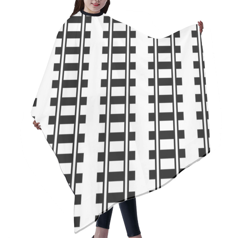 Personality  Illustration W Railway Tracks Hair Cutting Cape