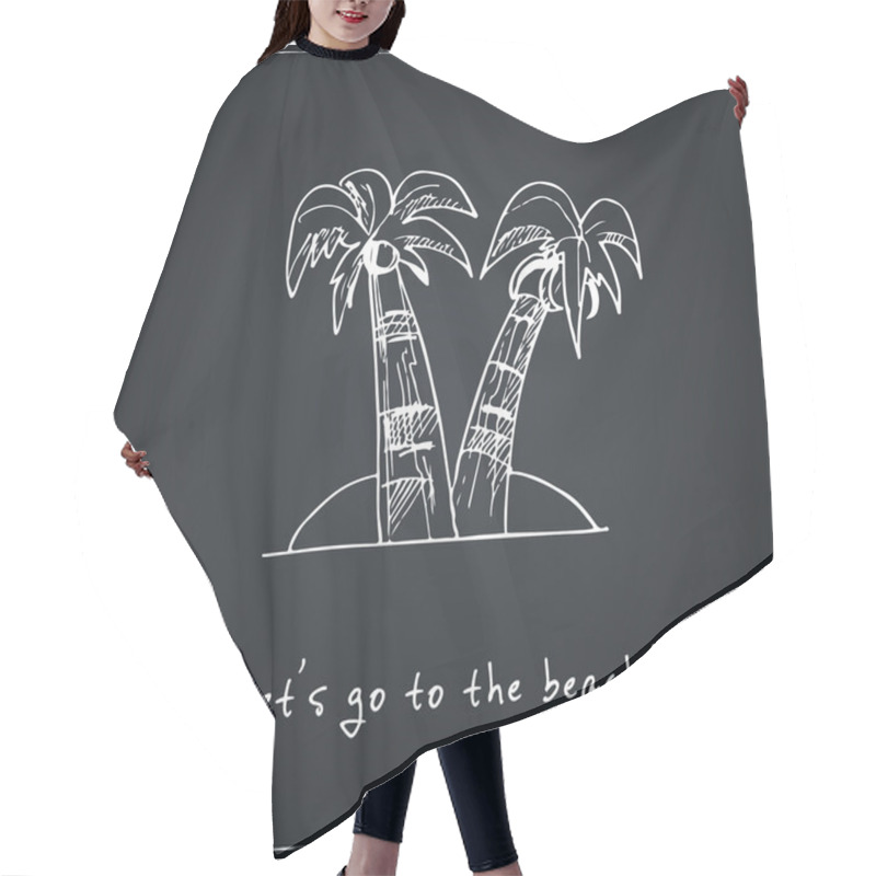 Personality  Motivational Travel Poster With Palms. Hair Cutting Cape