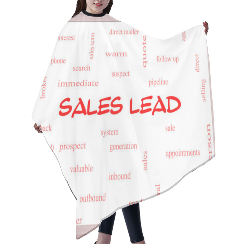 Personality  Sales Lead Word Cloud Concept On A Whiteboard Hair Cutting Cape