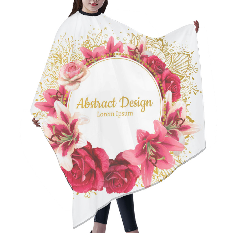 Personality  Hibiscus Flowers Frame Hair Cutting Cape