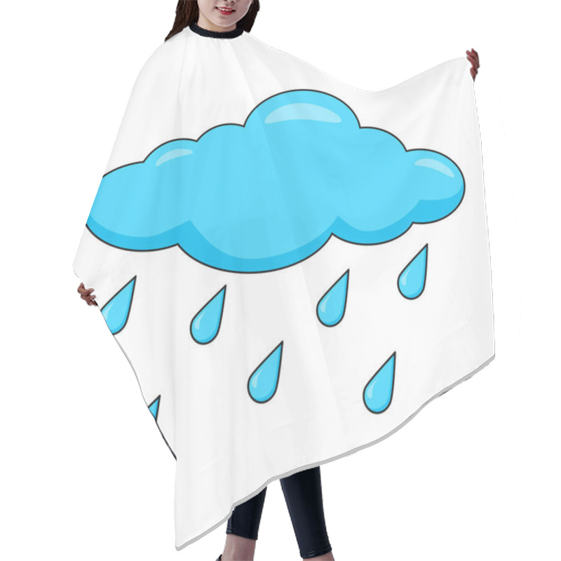 Personality  Cartoon Cloud With Rain Drops Isolated On White Background Hair Cutting Cape