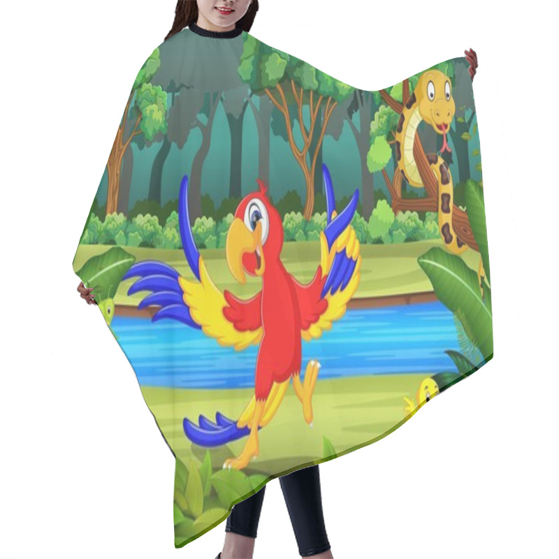 Personality  Parrot In The Forest Hair Cutting Cape