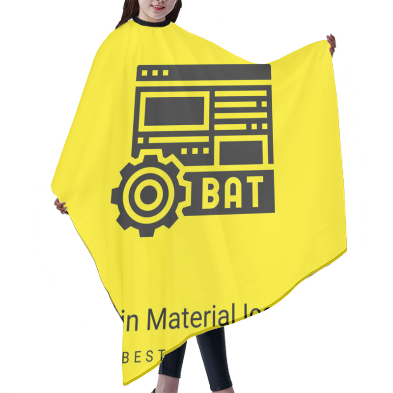 Personality  Batch Minimal Bright Yellow Material Icon Hair Cutting Cape