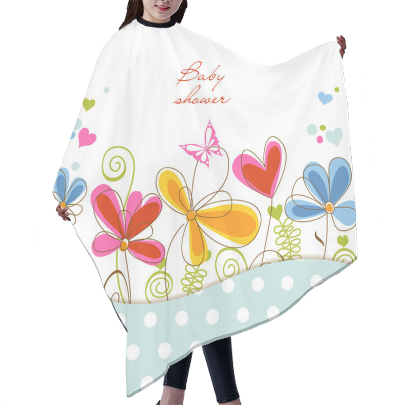 Personality  Floral Baby Shower Hair Cutting Cape