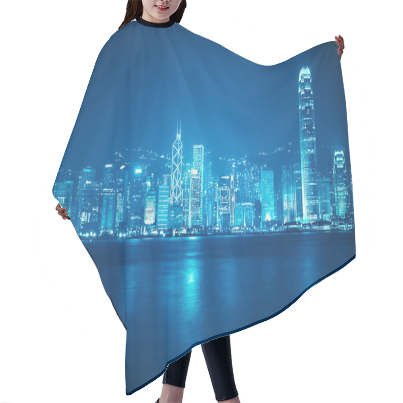 Personality  Victoria Harbour Skyline At Night Hair Cutting Cape