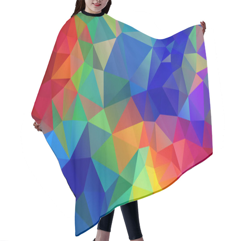 Personality  Vector Abstract Irregular Polygon Background - Triangle Low Poly Pattern - Full Spectrum Multi Color Rainbow - Red, Orange, Yellow, Green, Blu Hair Cutting Cape