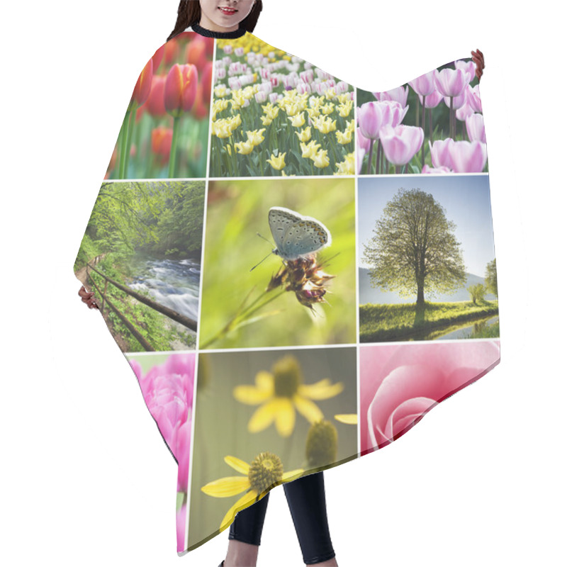 Personality  Flower Collage Hair Cutting Cape