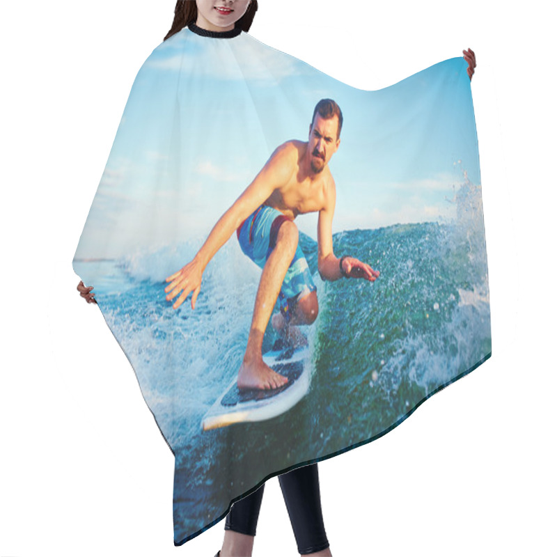 Personality  Surfer Boy On His Surf Board Hair Cutting Cape