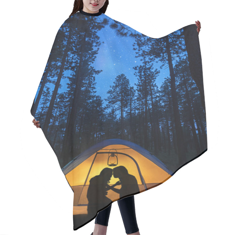 Personality  Couple  Romantic Evening In A Camping Hair Cutting Cape