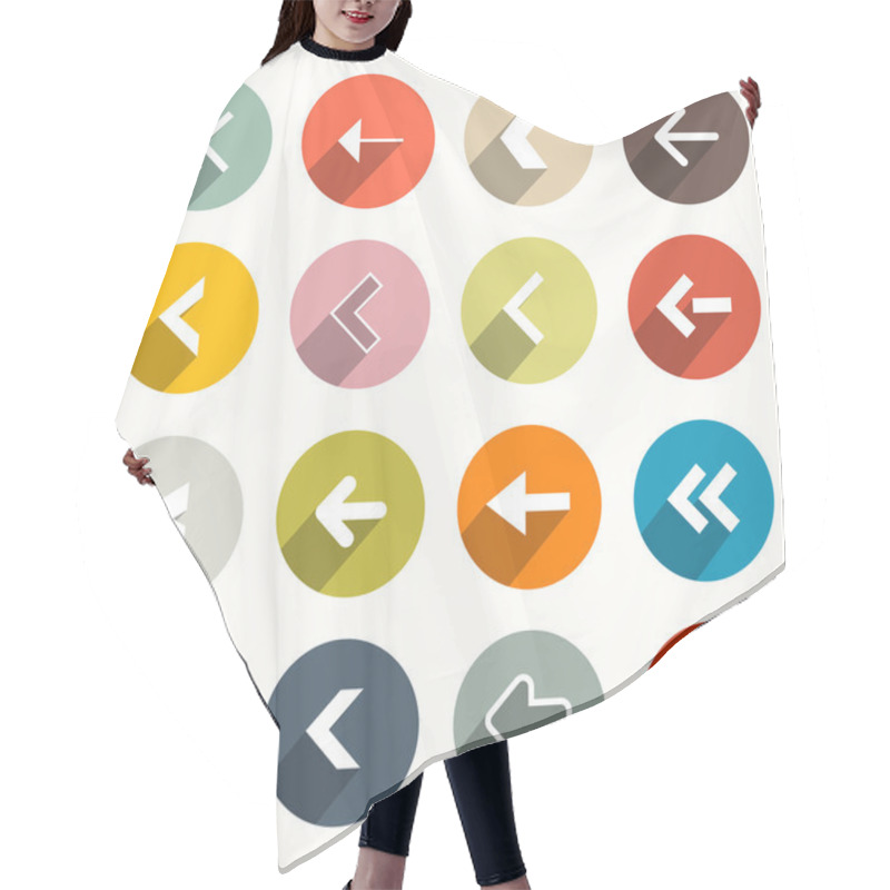 Personality  Vector Flat Design Arrows Set In Circles Hair Cutting Cape