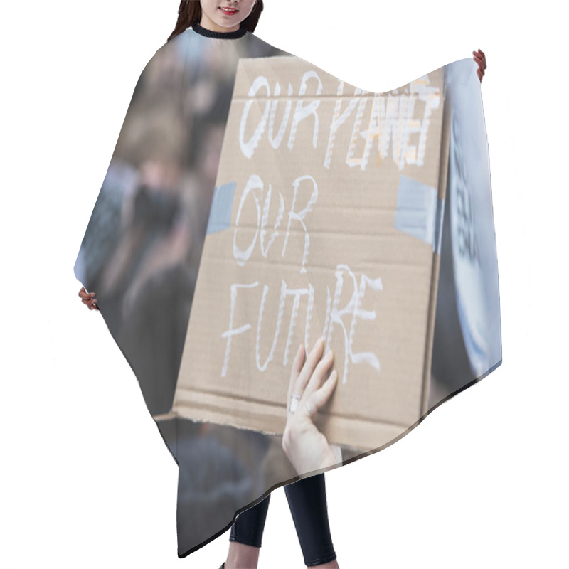 Personality  People With Banners Protest As Part Of A Climate Change March Hair Cutting Cape