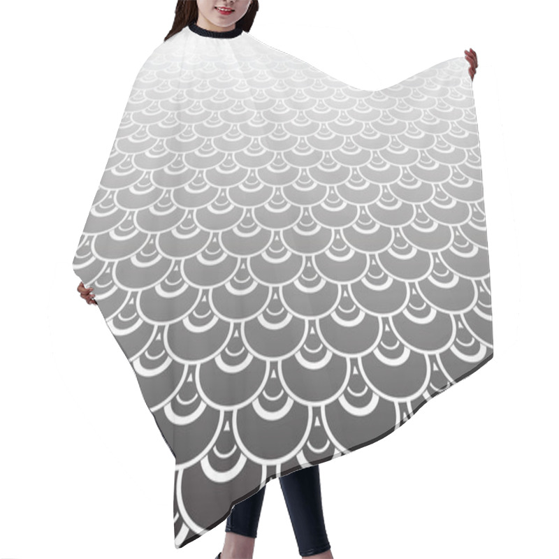 Personality  Diminishing Perspective Of Fish Scale Pattern. Hair Cutting Cape