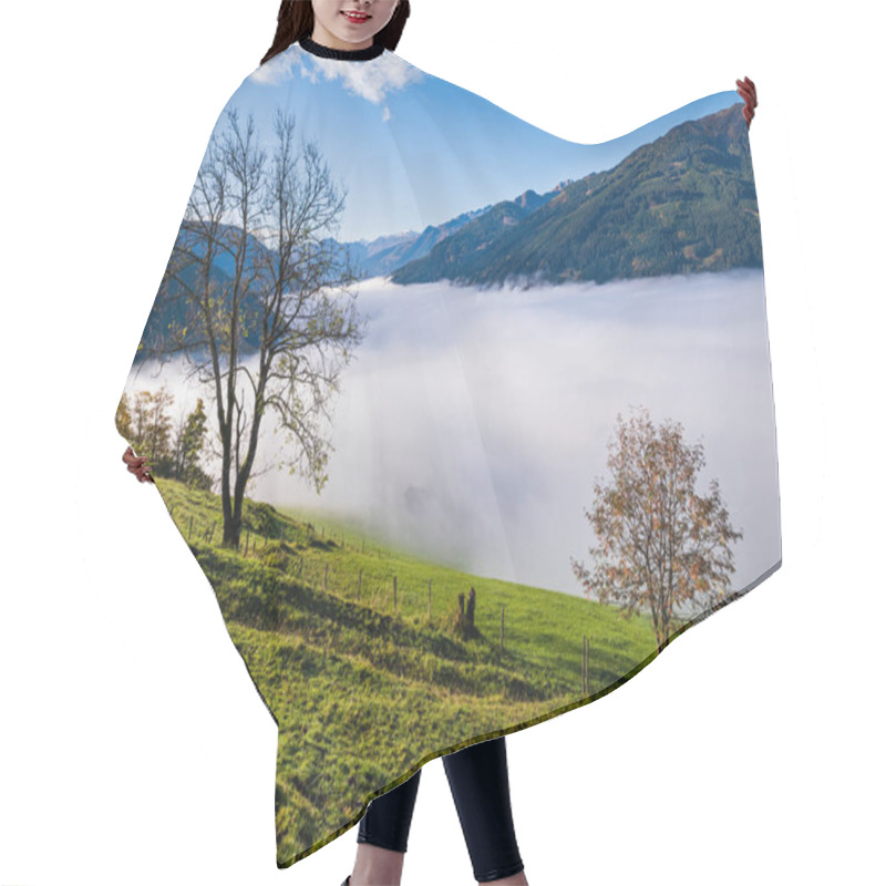 Personality  Peaceful Misty Autumn Morning Mountain View From Hiking Path Fro Hair Cutting Cape