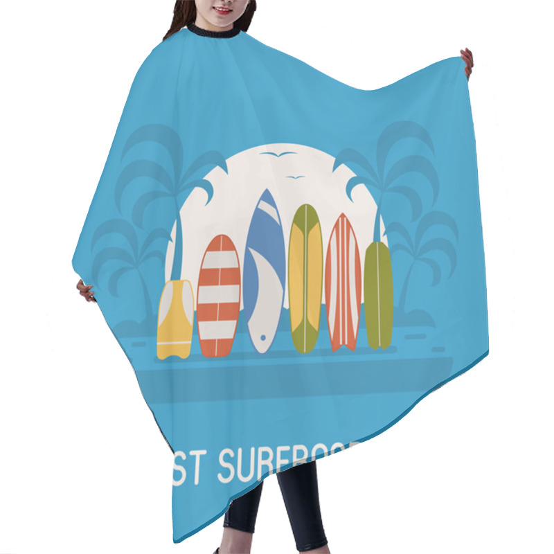 Personality  Surfing Travel Poster Hair Cutting Cape