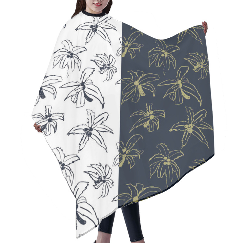 Personality  Seamless Pattern With Coconut Trees Hair Cutting Cape