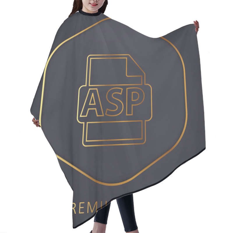 Personality  ASP File Format Symbol Golden Line Premium Logo Or Icon Hair Cutting Cape