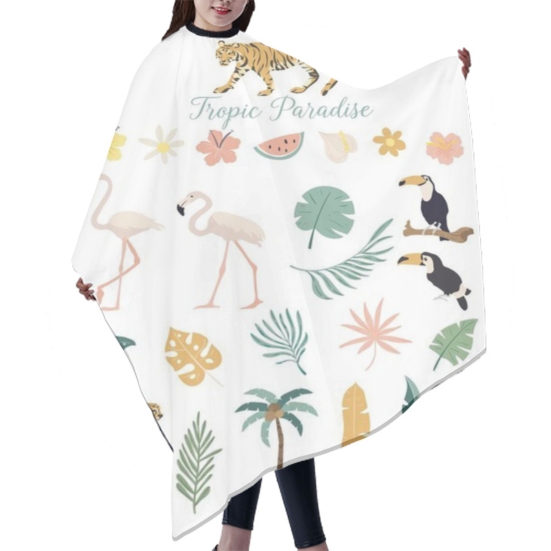 Personality  Tropic Paradise Animals Flowers And Plants Hair Cutting Cape