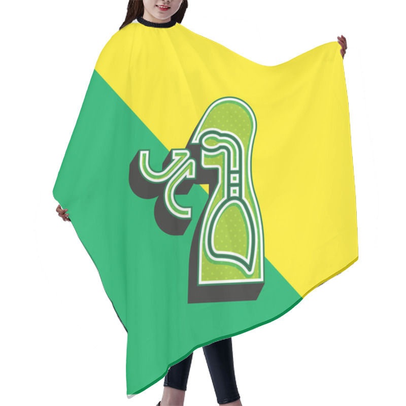 Personality  Breathe Green And Yellow Modern 3d Vector Icon Logo Hair Cutting Cape