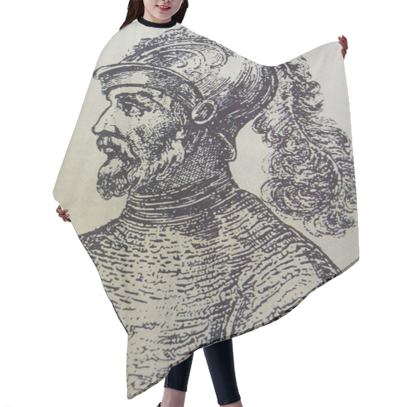 Personality  Gonzalo De  Sansoval Portrait, Spanish Conquistador Hair Cutting Cape