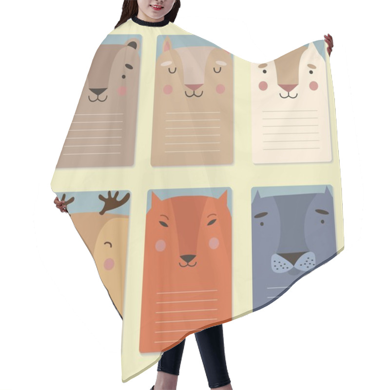 Personality  Cards With Cute Wild Animals Hair Cutting Cape