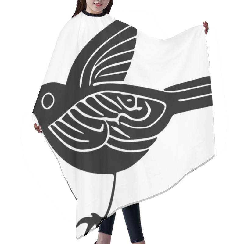 Personality  Black And White Of Illustration Of A Bird Hair Cutting Cape