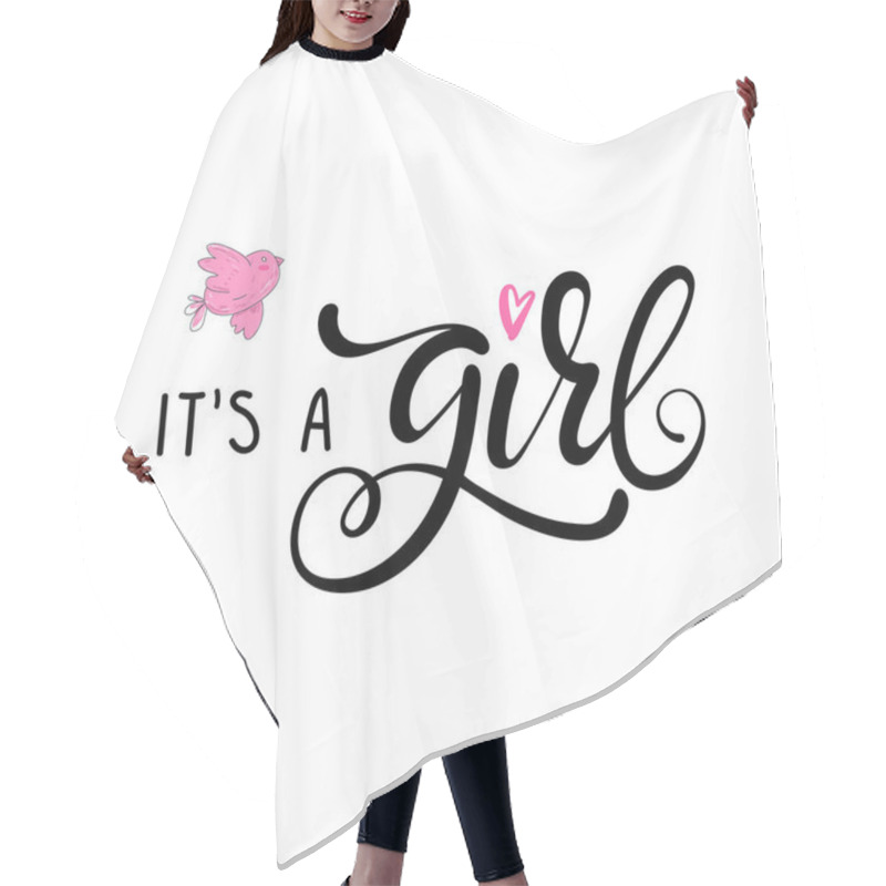 Personality  Its A Girl Lettering Baby Shower Invitation Hair Cutting Cape