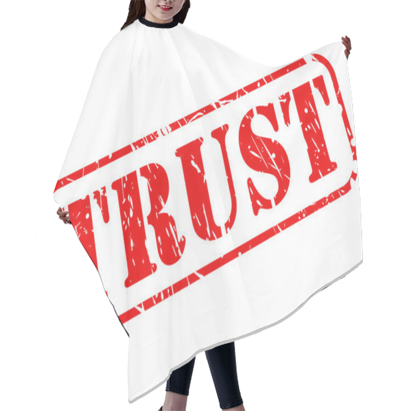 Personality  Trust Red Stamp Text Hair Cutting Cape