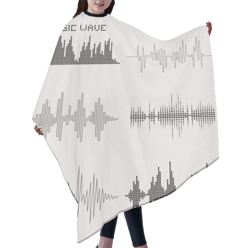 Personality  Sound Waves Set. Music Icons. Audio Equalizer Technology. Vector Illustration Hair Cutting Cape