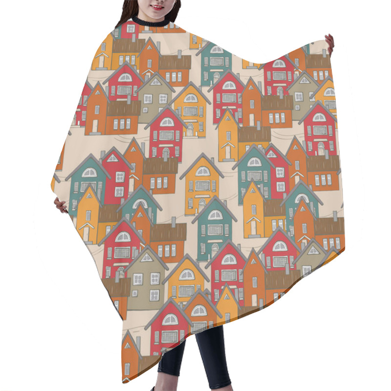 Personality  Scandinavia House Pattern Full On Beige Hair Cutting Cape