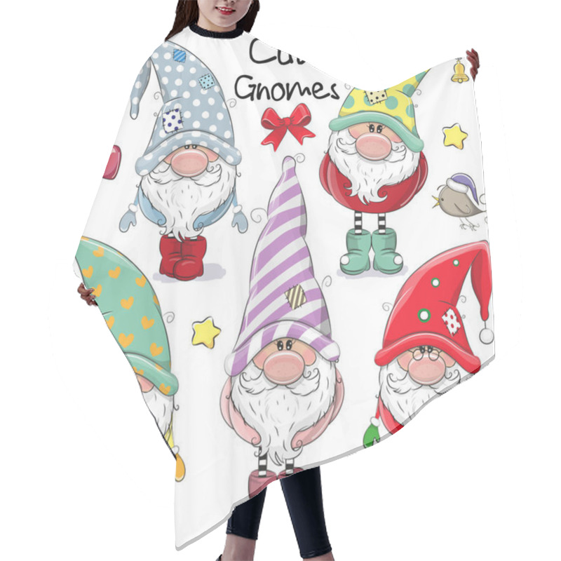 Personality  Set Of Cute Cartoon Gnomes Hair Cutting Cape