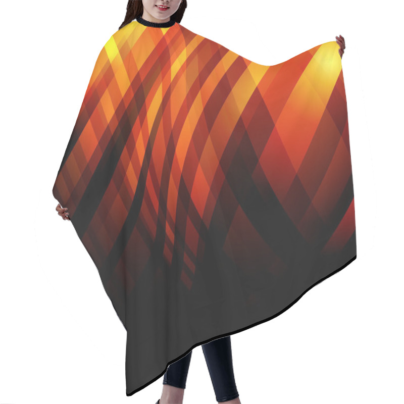 Personality  Abstract Background With Gold And Red Wavy Stripes Hair Cutting Cape