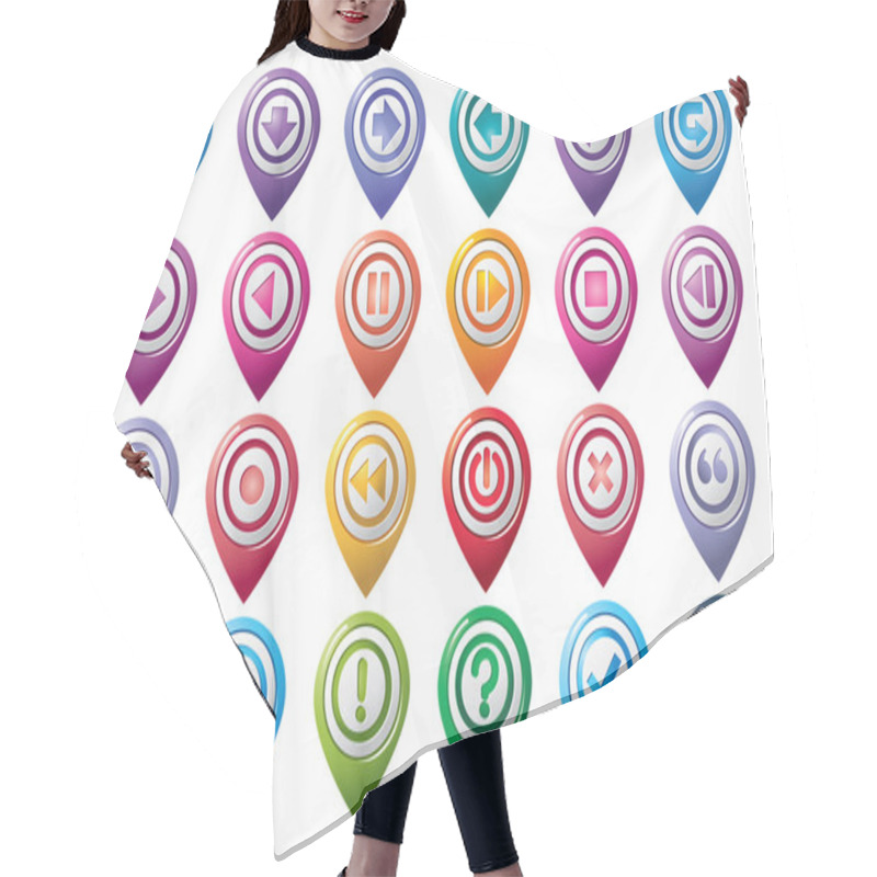 Personality  Control Panel Pointer Icons Hair Cutting Cape