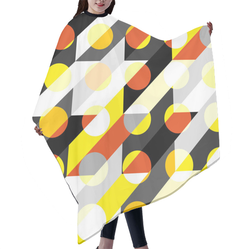 Personality  Geometrical Patchwork Pattern Hair Cutting Cape