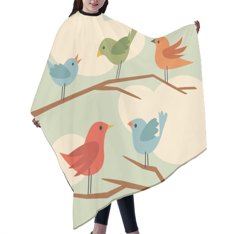 Personality  Vector Bird Set 5 Hair Cutting Cape