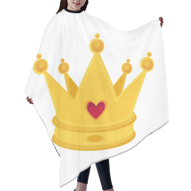 Personality  Golden Crown Vector Hair Cutting Cape