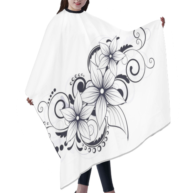 Personality  Floral Design Element With Swirls For Spring Hair Cutting Cape