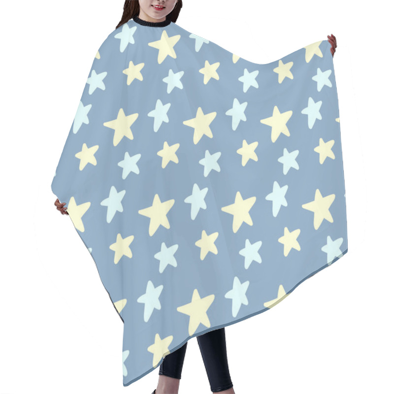 Personality  Doodle Stars Seamless Pattern Background. Hair Cutting Cape