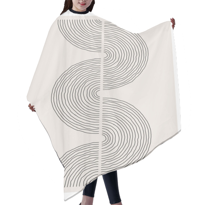 Personality  Trendy Abstract Creative Minimalist Artistic Hand Drawn Composition Hair Cutting Cape