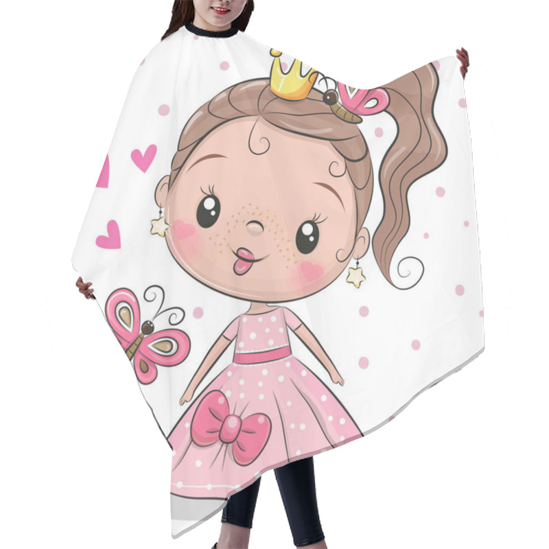 Personality  Cute Fairy-tale Princess On A White Background Hair Cutting Cape