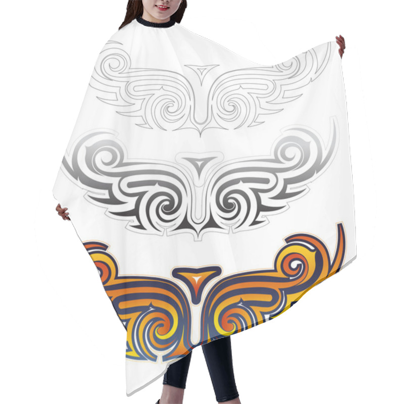 Personality  Ethnic Wings Tattoo Set Hair Cutting Cape